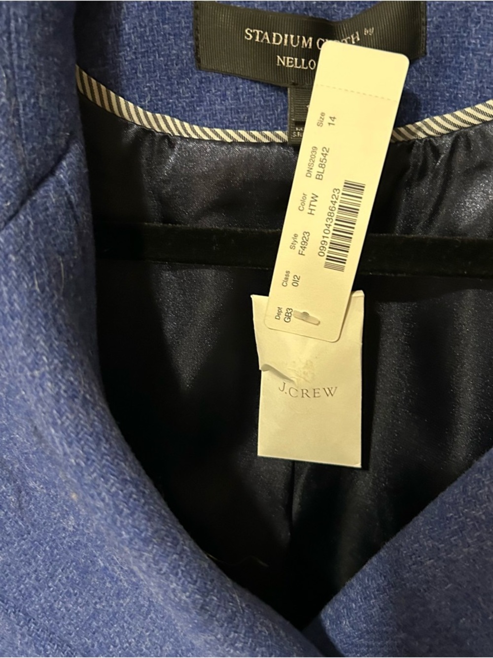 J.Crew women’s double breasted cobalt blue wool peacoat in size 14 nello gori - Picture 8 of 14